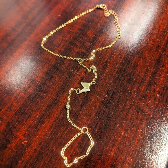 Beaded Butterfly Anklet/Toe Ring - Picture 1 of 2